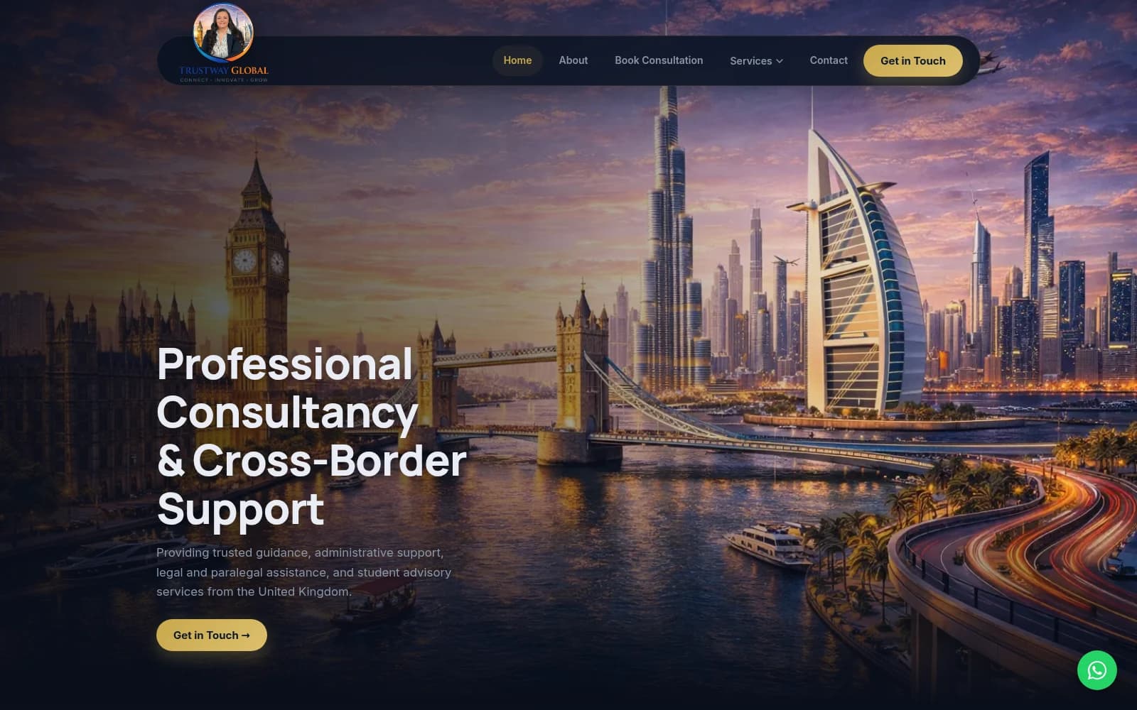 Изглед на реализирания сайт Trustway Global